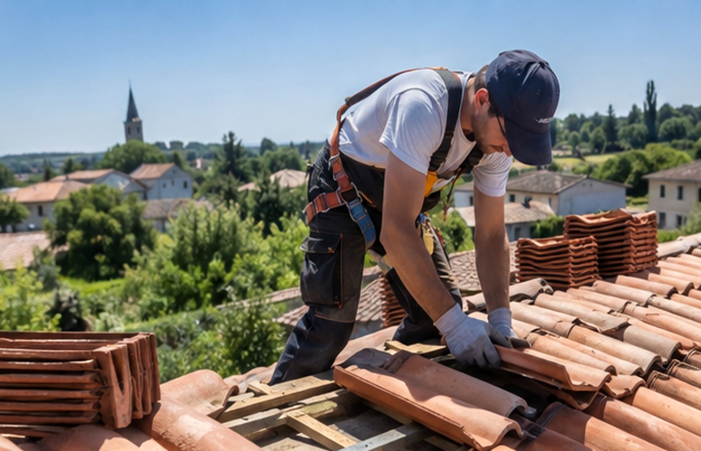 Chantier toiture à Escource